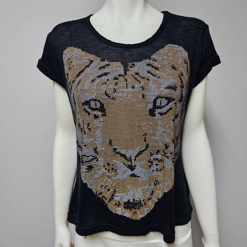 Womens BONGO HI/Lo Tiger Shirt Rayon Blend Size Large
